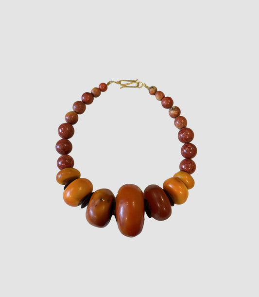 African amber and flower coral