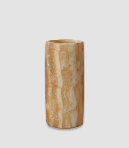 Alabaster Candle Tall Brown
