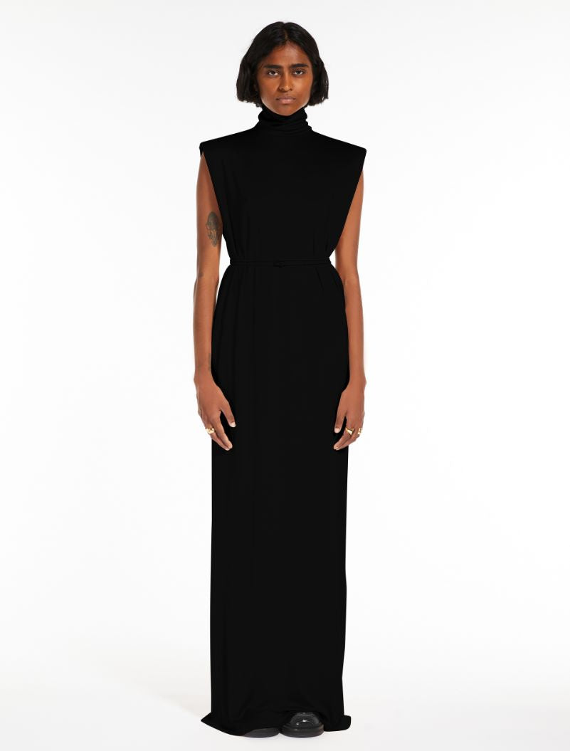 Polo neck jersey dress