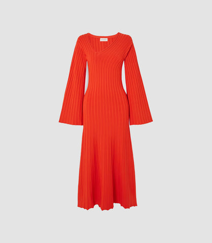 Isla Ribbed Stretch Midi Dress