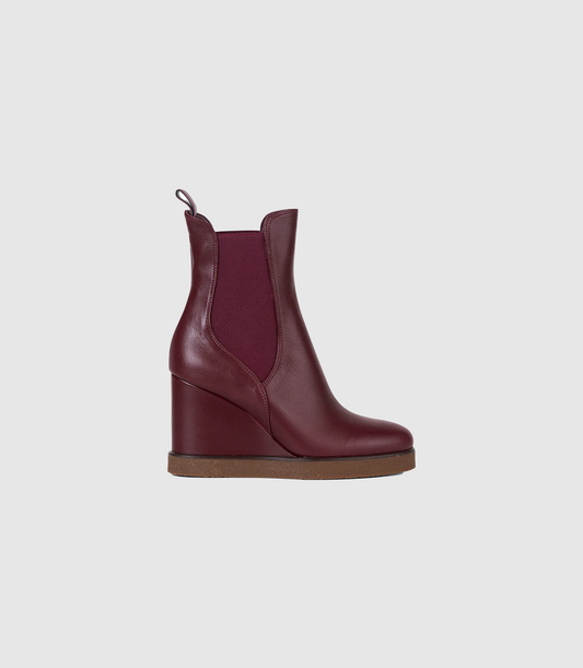 Bordeaux Wedge Boots