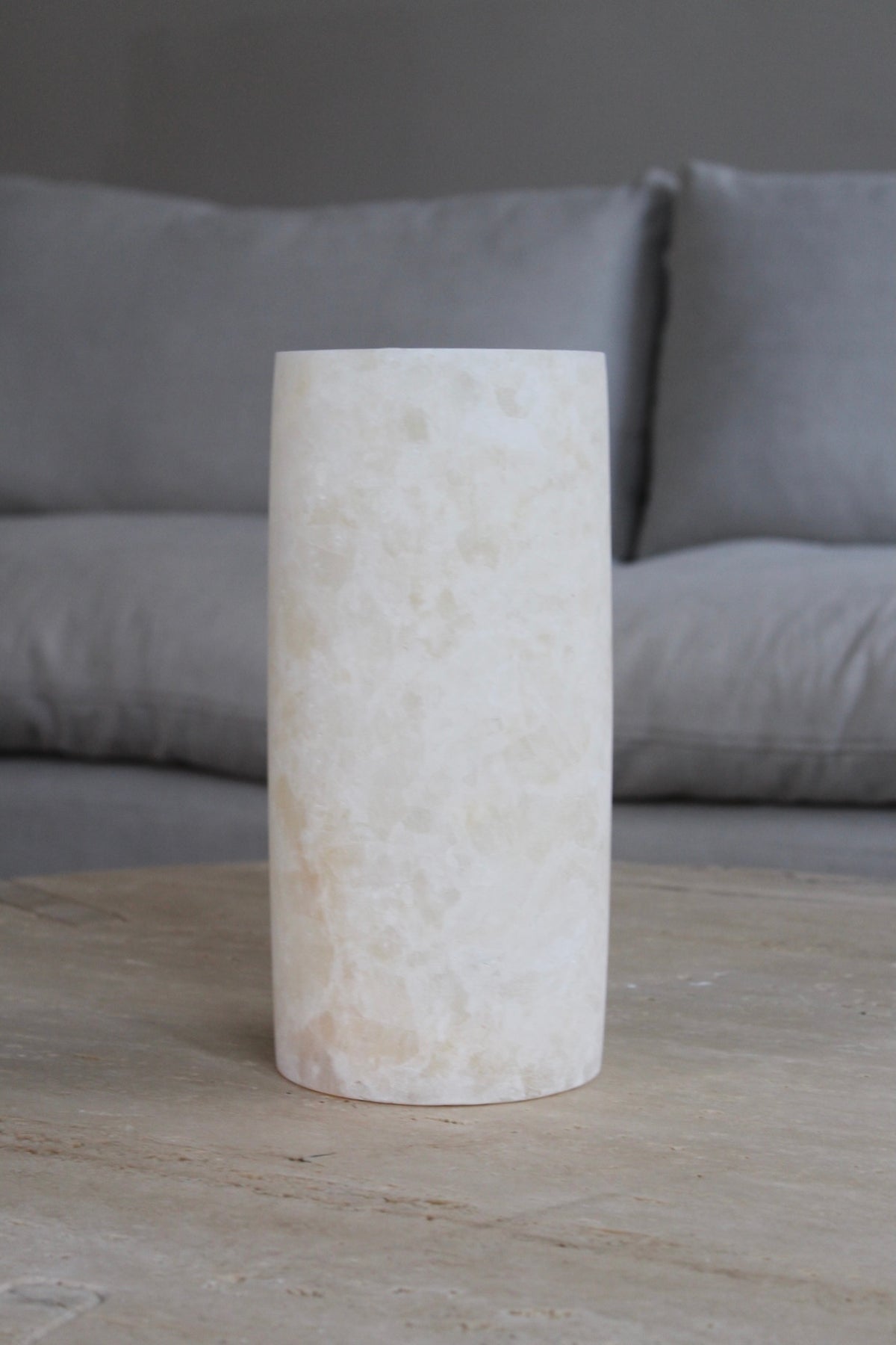 Alabaster Candle Tall