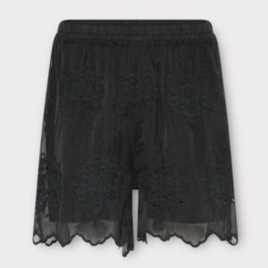 La Rouge Donatella Embroidery Shorts Black
