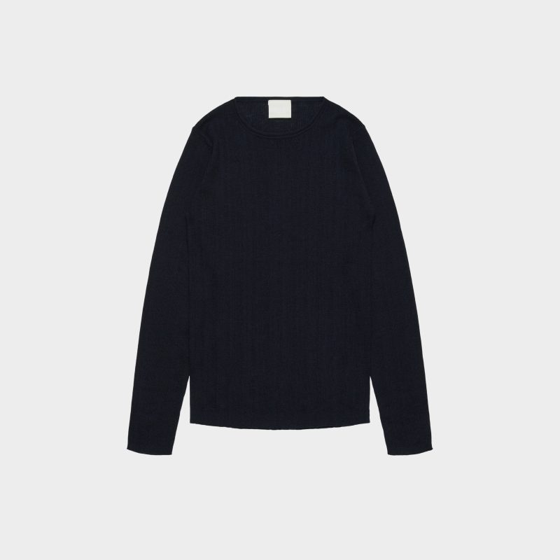 FUB Rib Blouse Navy