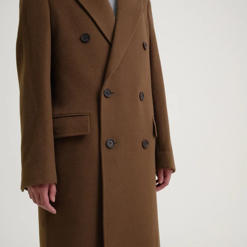 HERMAN Double Breasted Coat Tobacco