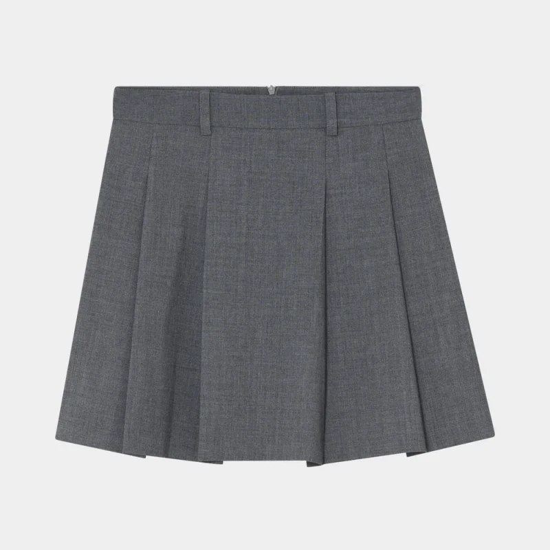 2ND_Matila_-_Melange_Suiting_-_Nederdel-Skirt-2264151156-420129_Light_Grey_Melange-4