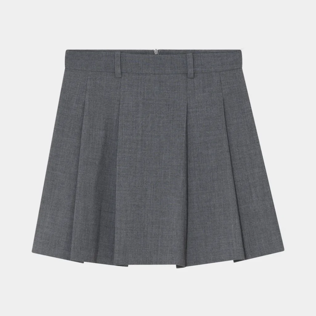 2ND_Matila_-_Melange_Suiting_-_Nederdel-Skirt-2264151156-420129_Light_Grey_Melange-4