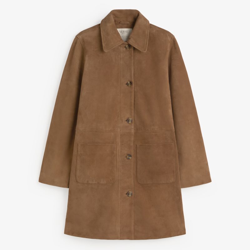 YERSE Leather Coat Sand