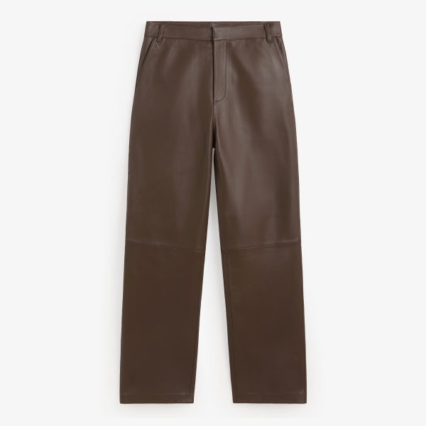 YERSE Leather Trousers Chocolat
