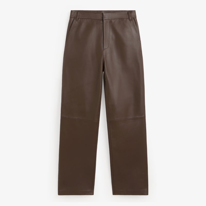 YERSE Leather Trousers Chocolat