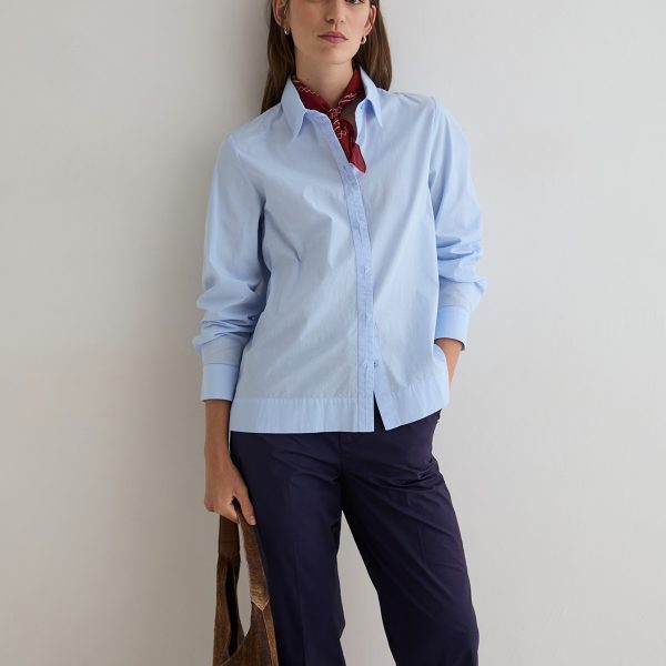 Yerse Regular Fit Poplin Shirt Sky Blue