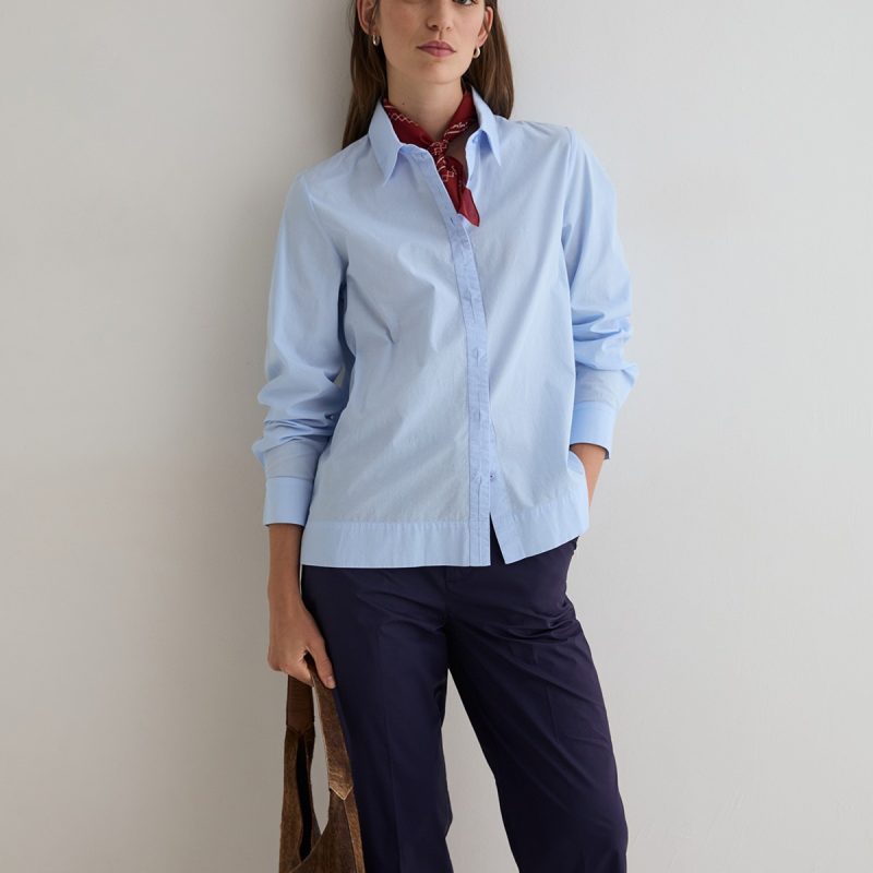 Yerse Regular Fit Poplin Shirt Sky Blue