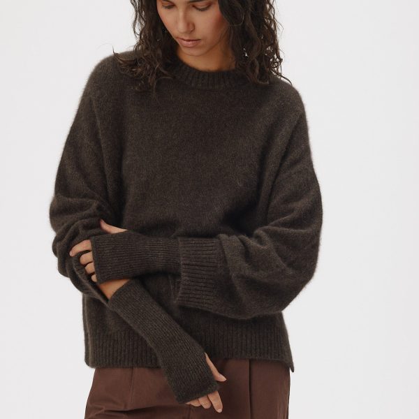 Six Ames Ida Glove Espresso Brown