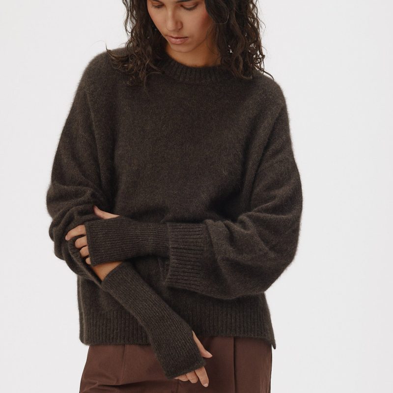 Six Ames Ida Glove Espresso Brown