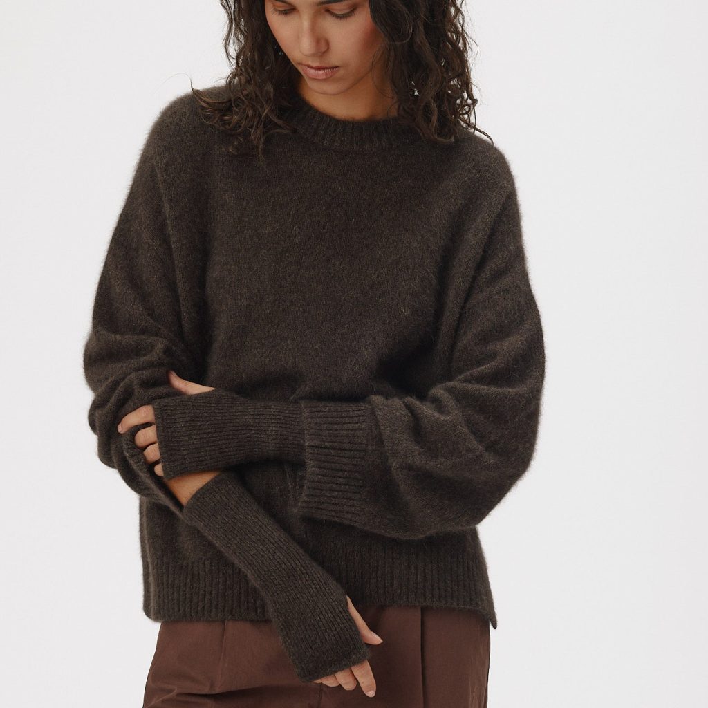 Six Ames Ida Glove Espresso Brown