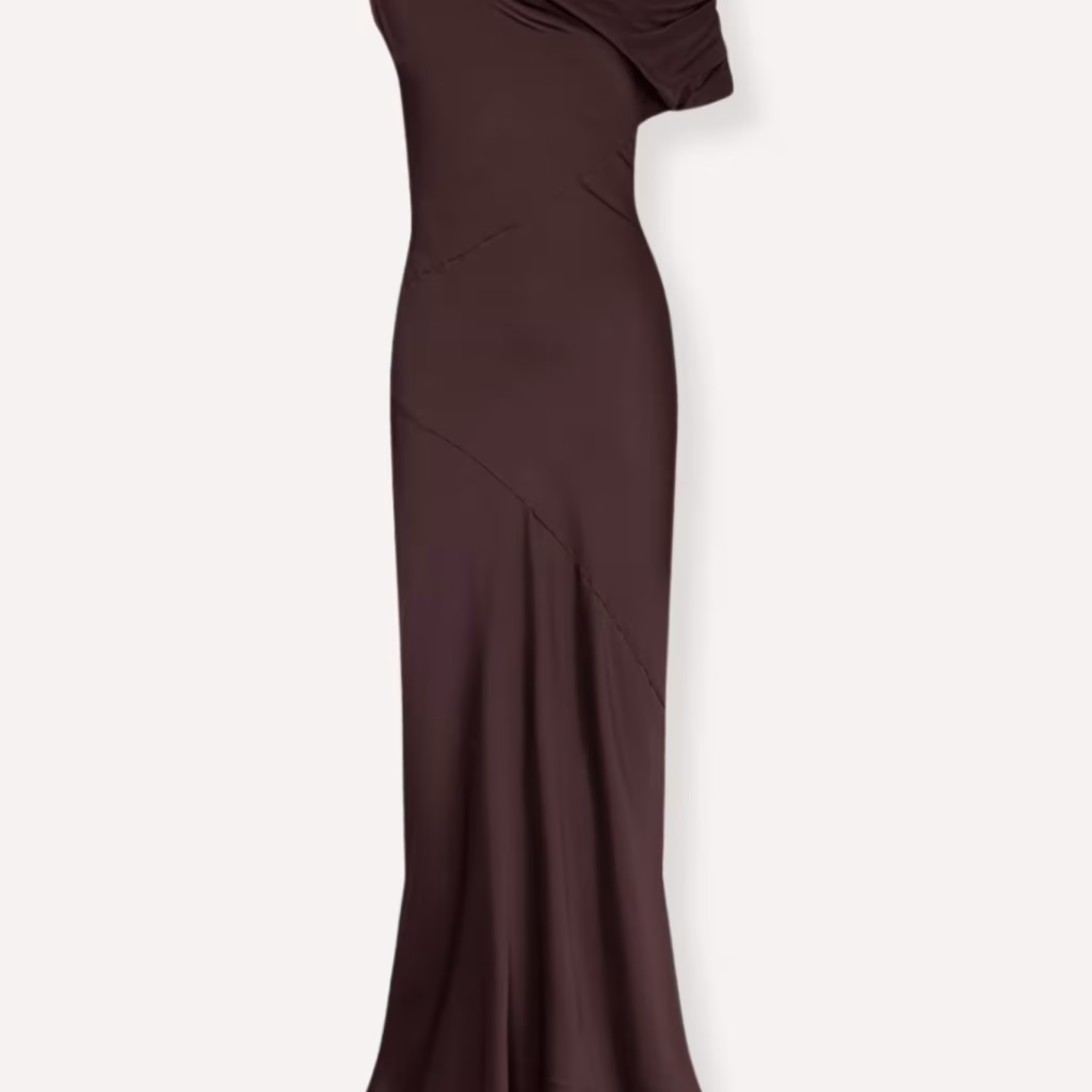 Twist & Tango Vanessa Satin Dress Mocha Brown