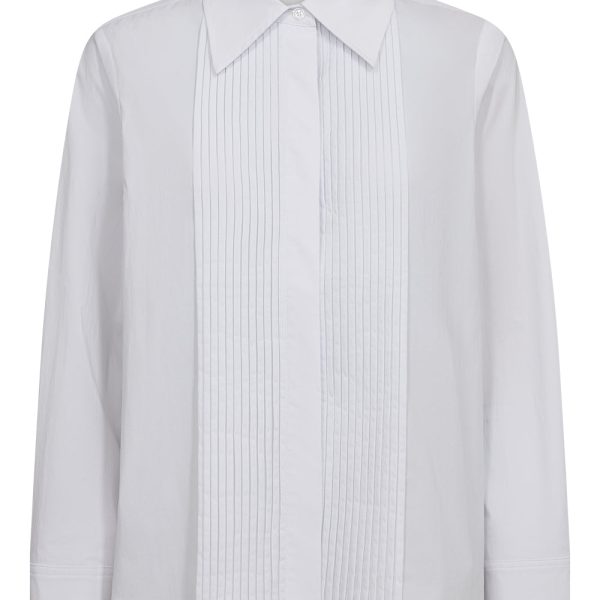 Taktil Bella Pintuck Shirt Optical white