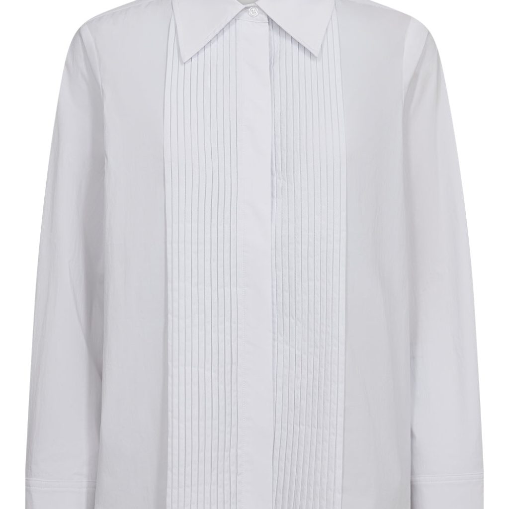 Taktil Bella Pintuck Shirt Optical white
