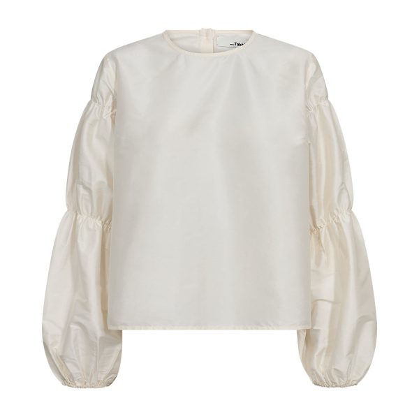 Taktil Skye Puff Sleeve Blouse Creme