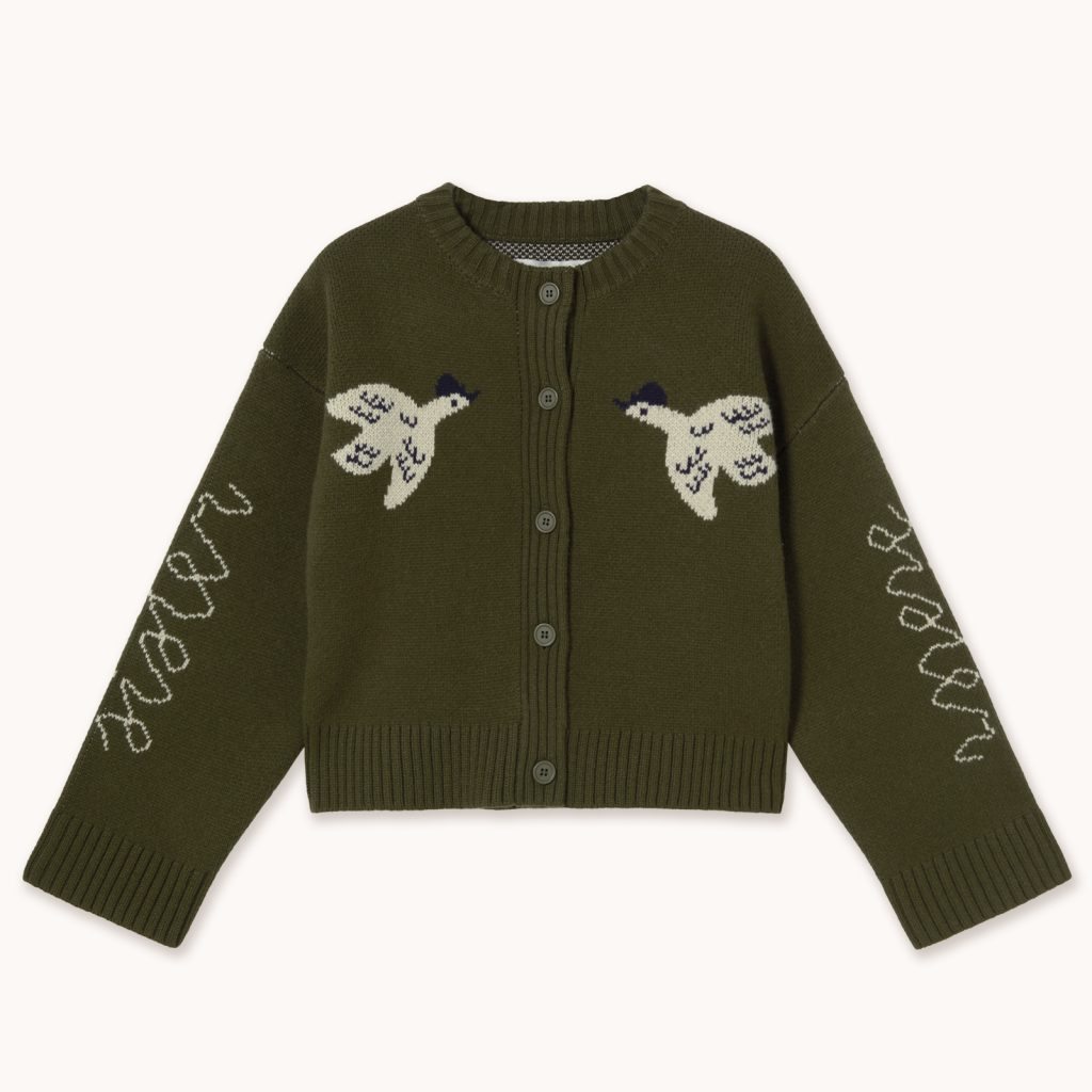 Tinycottons Geese Cardigan Khaki