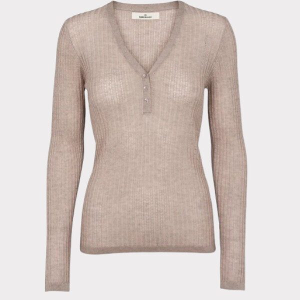 Basic Apparel Adi LS V-neck Natural Melange