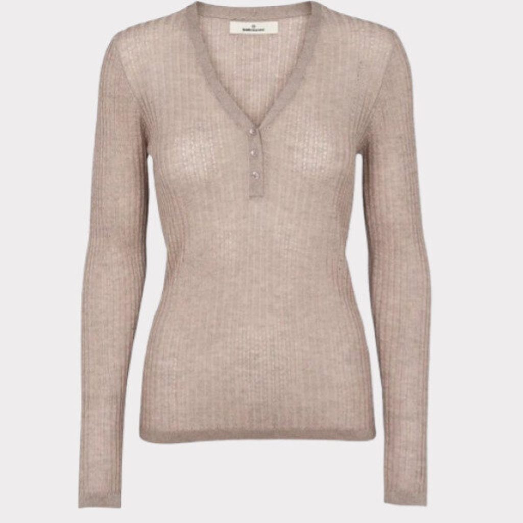 Basic Apparel Adi LS V-neck Natural Melange