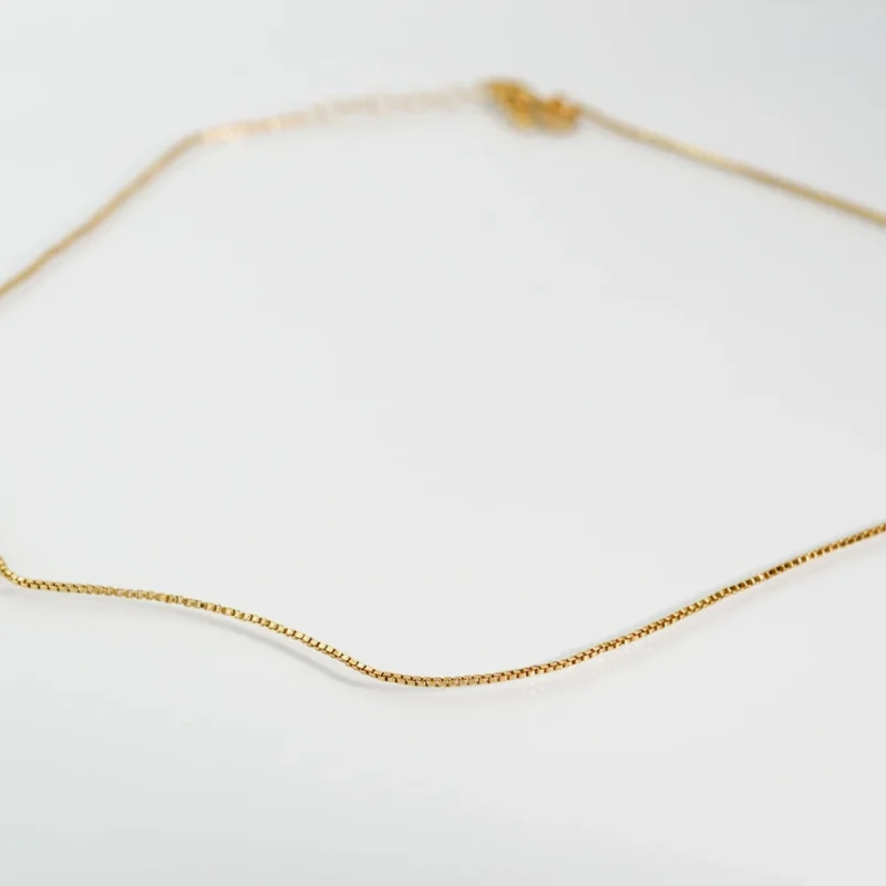 Box chain   40 cm Necklace N22 040G Guld