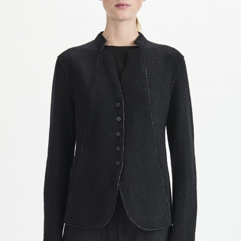 Transit V-Neck Jacket With Raw Cut