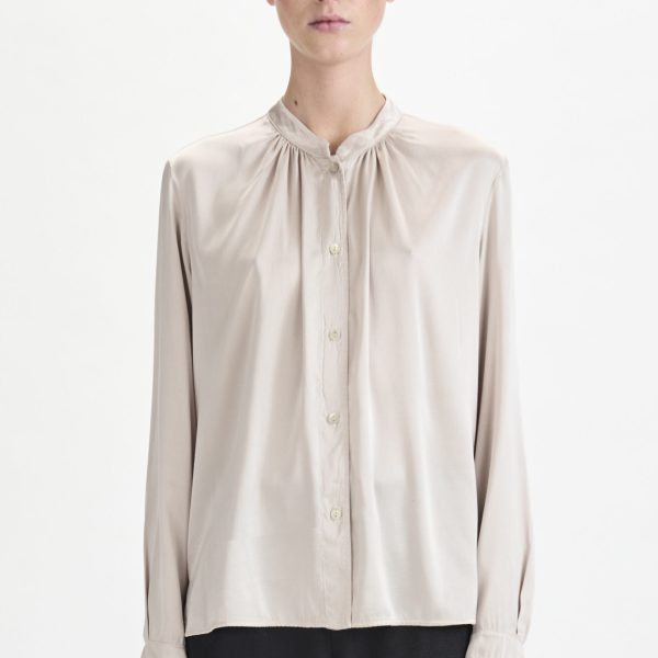 Transit Stretch Silk Shirt Silver