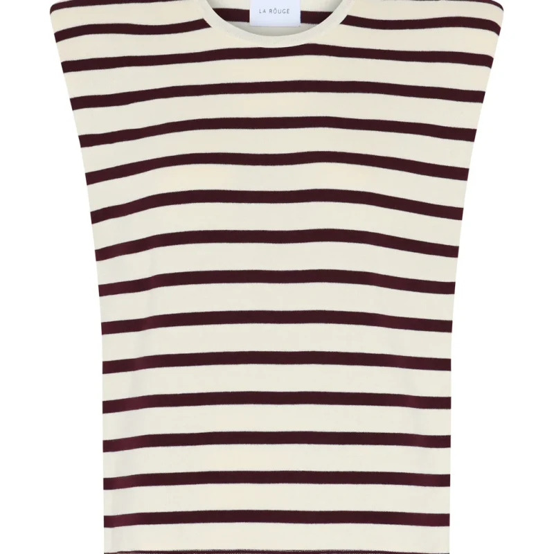 La Rouge Claudia Top Wine Stripe