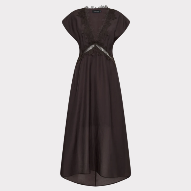 Copenhagen Muse Molly Dress Lace Mulch Brun