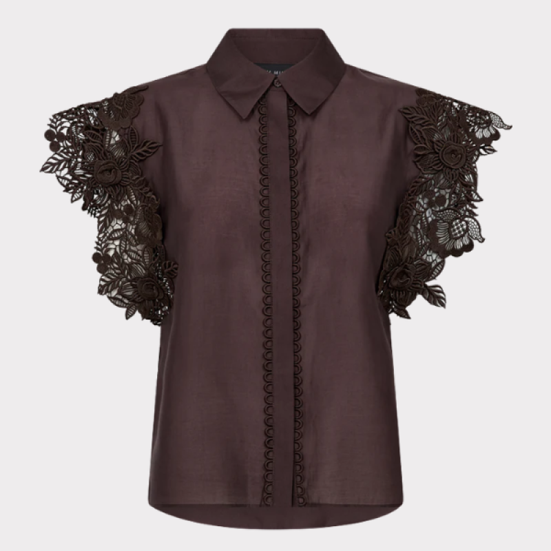 Copenhagen Muse Molly Shirt blondeærmer Mulch brun