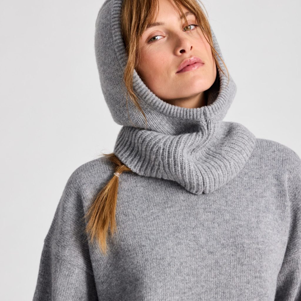 Balaclava Lambswool GOTS Grey Melange