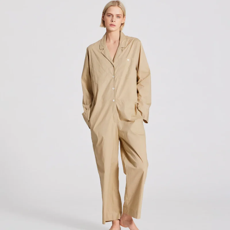 Gai+Lisva Lotus Jumpsuit Cotton Poplin i farven Chinchilla