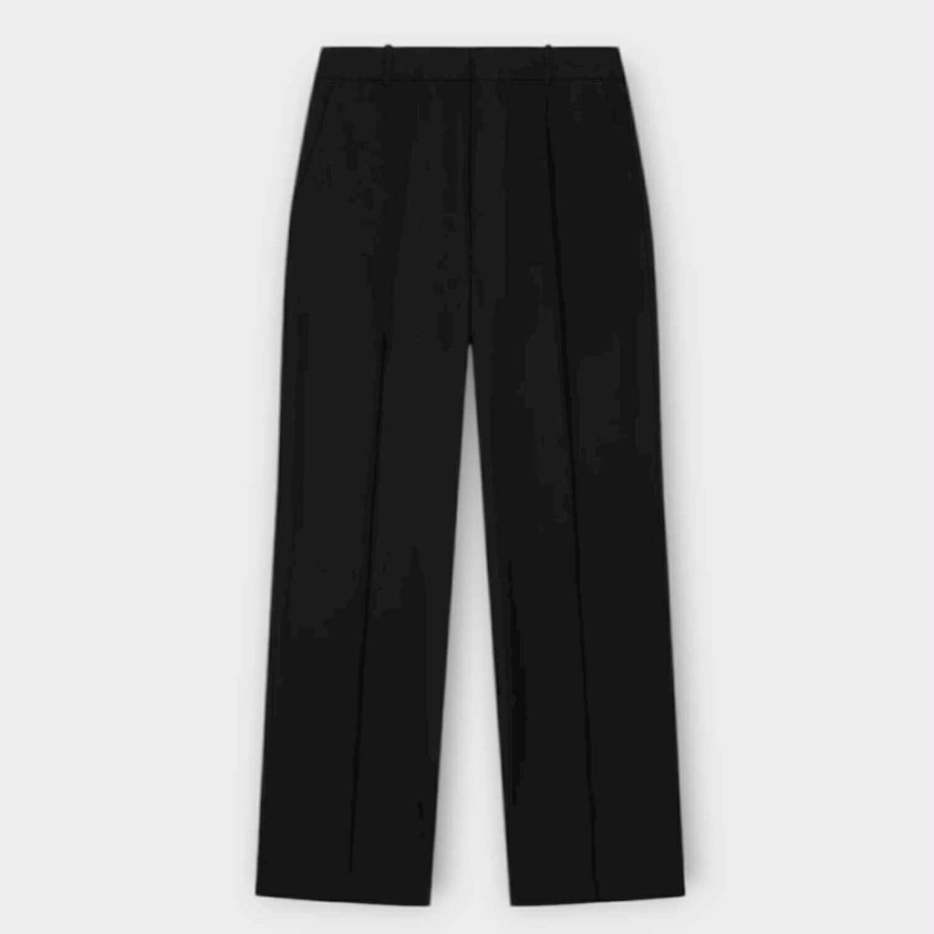 Herman Tappered Wool Trousers Black