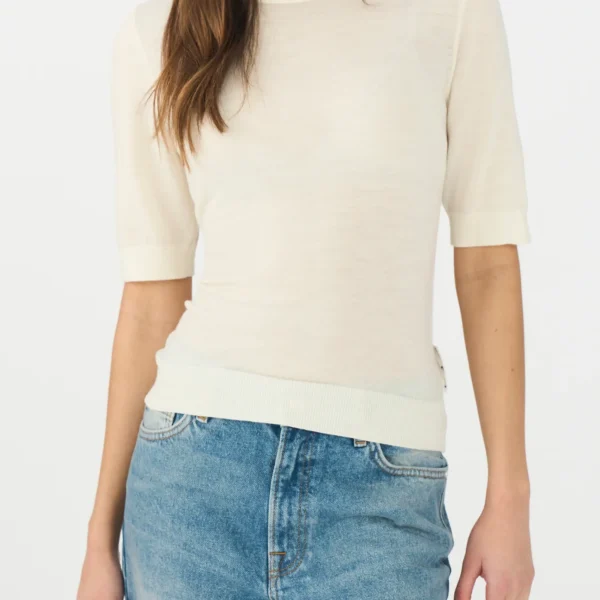 IVY Essex SS O neck Knit Knitwear I235320 03 Ecru 2 scaled 1