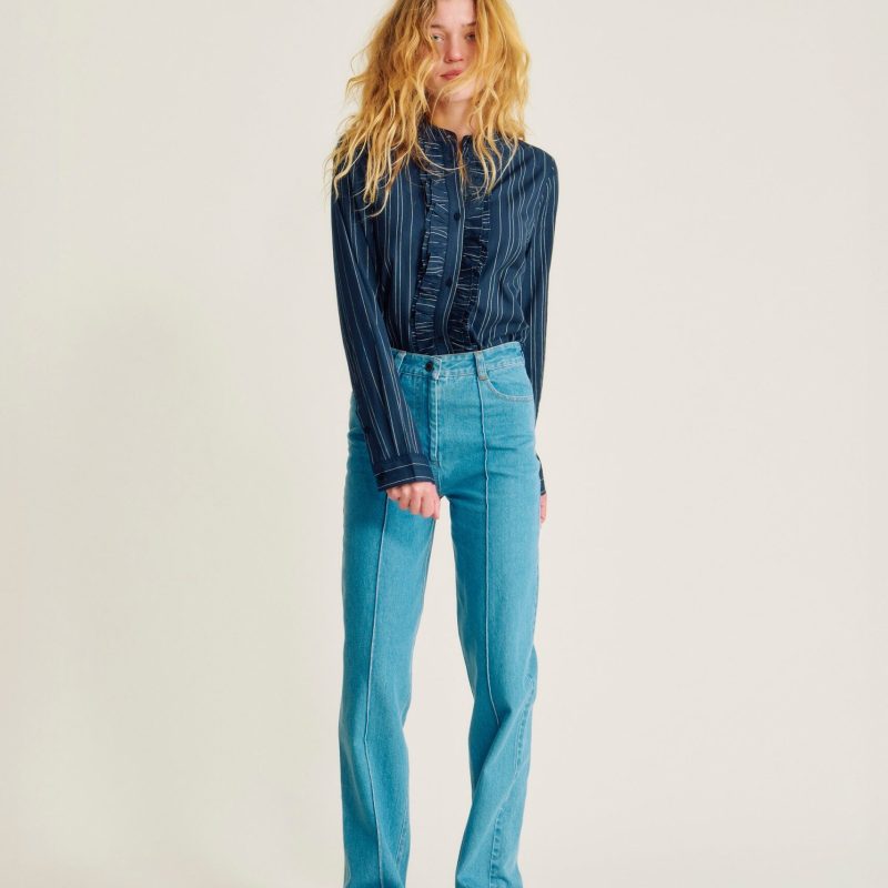 Nué Notes Kirkland Blouse Navy Stripe