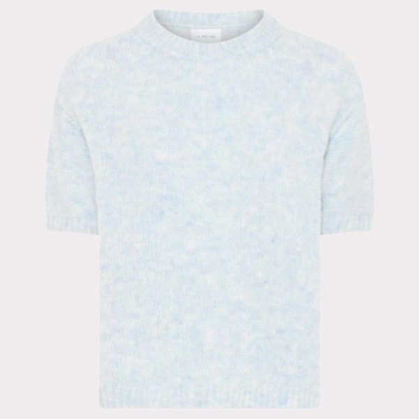 La Rouge Alpa S/S Knit Blue Melange Tshirt Lyseblå