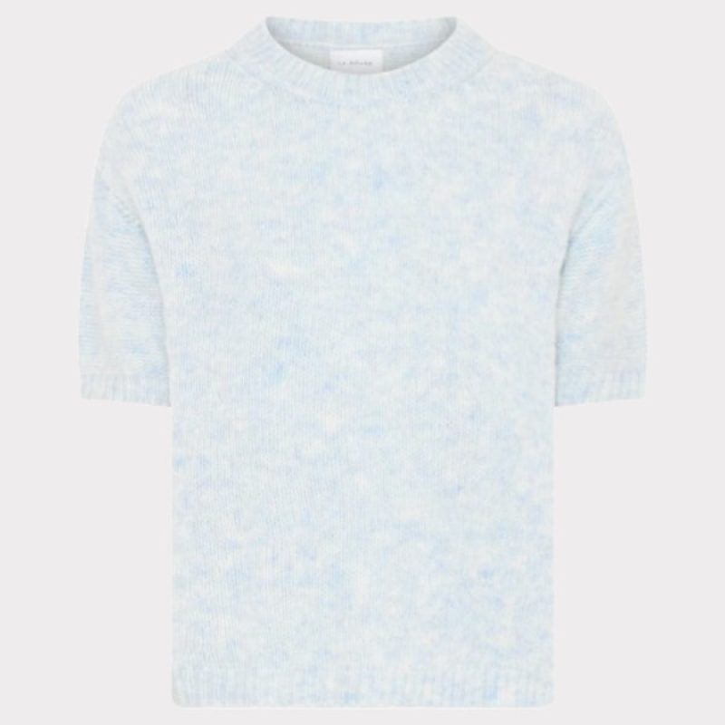 La Rouge Alpa S/S Knit Blue Melange Tshirt Lyseblå