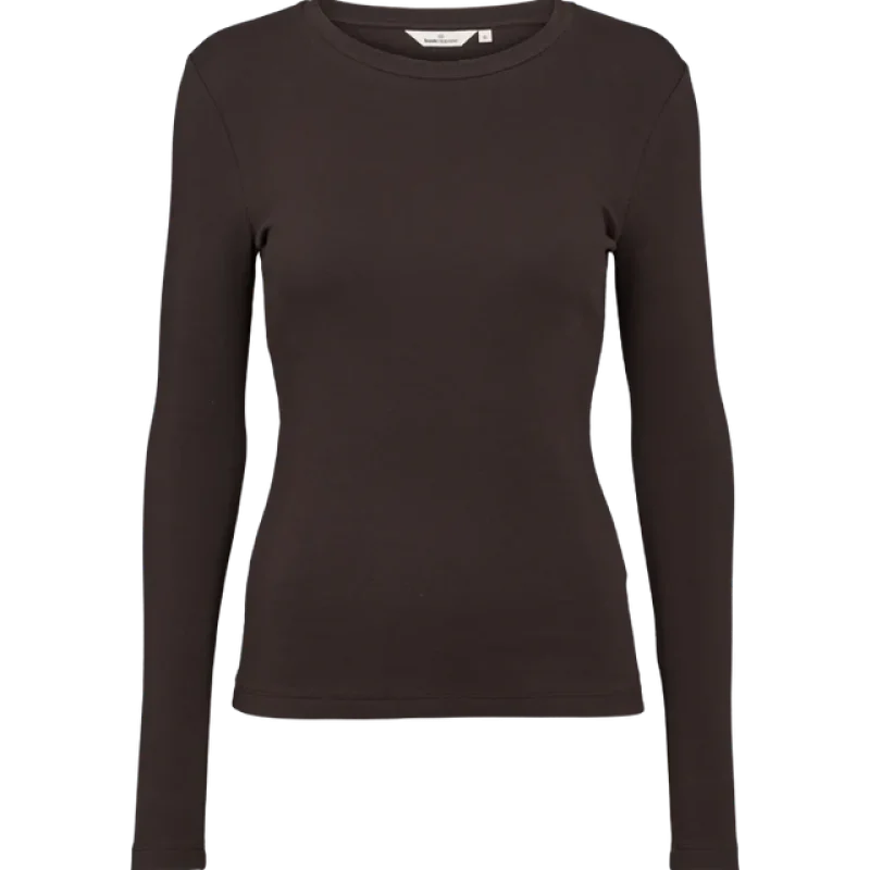 Basic Apparel Ludmilla LS Tee Chocolate torte