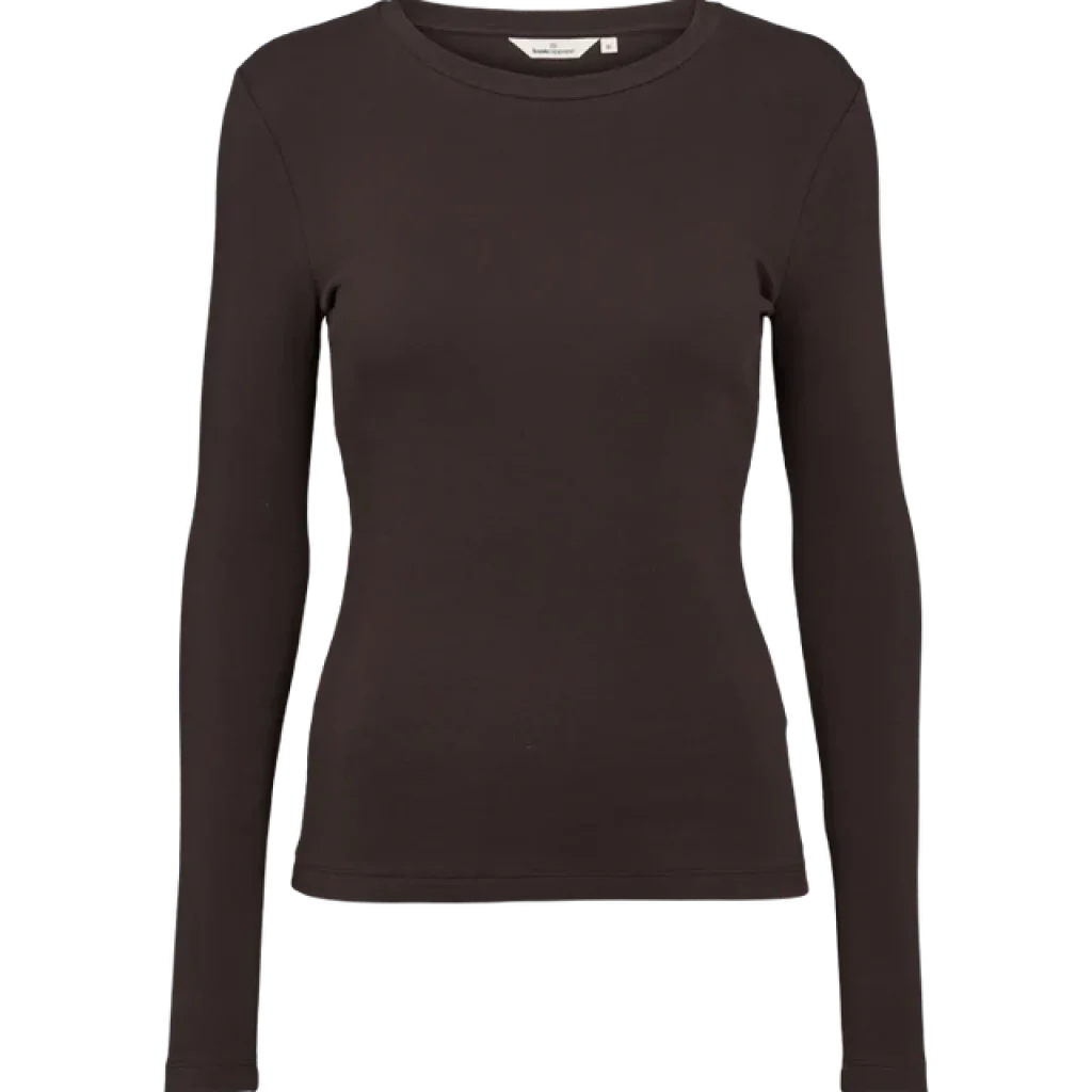 Basic Apparel Ludmilla LS Tee Chocolate torte