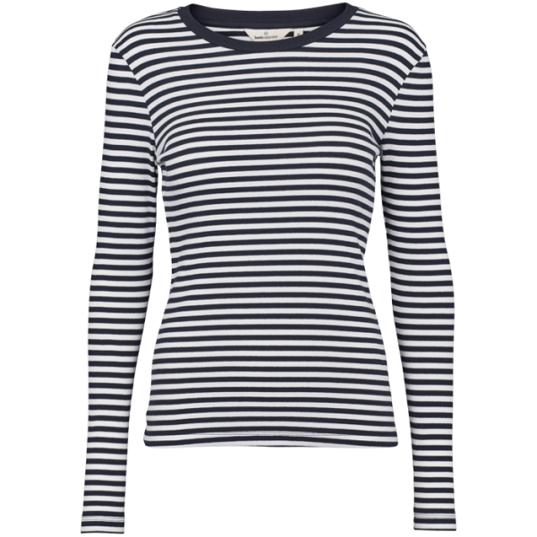 Basic Apparel Ludmilla LS Tee Sky Captain Bright White
