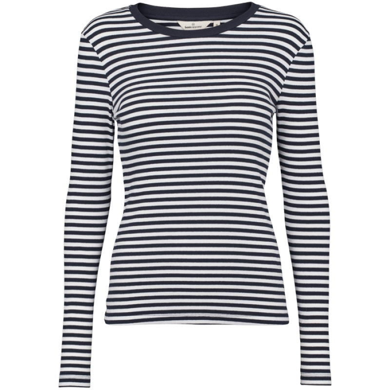 Basic Apparel Ludmilla LS Tee Sky Captain Bright White