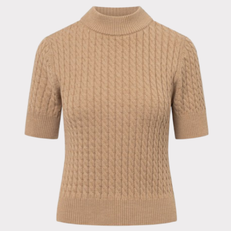Nalia Knitted Top Lt Beige Mélange