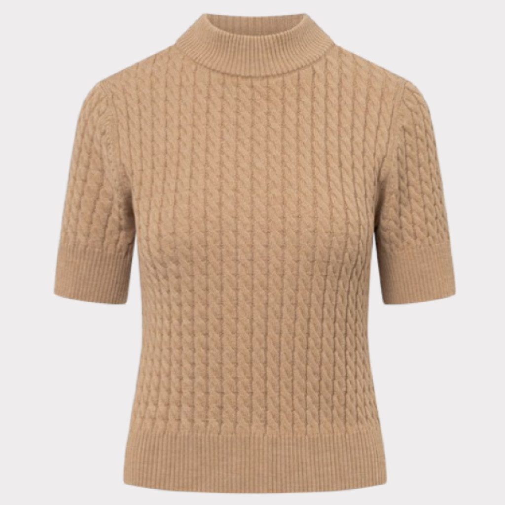 Nalia Knitted Top Lt Beige Mélange