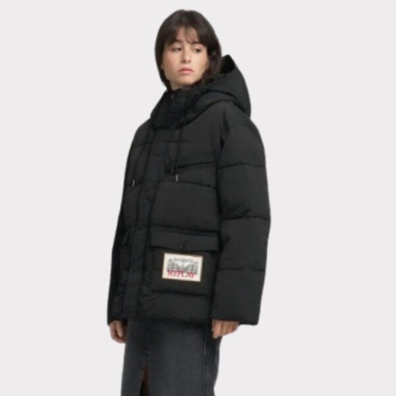 Replay Black Comfort hættejakke