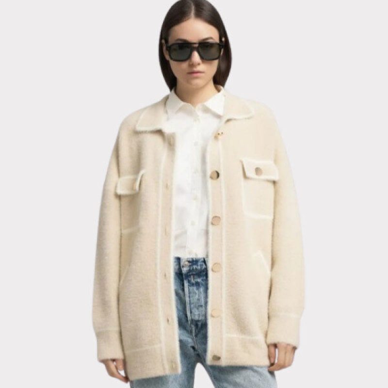 Replay FUZZY CARDIGAN med knapper