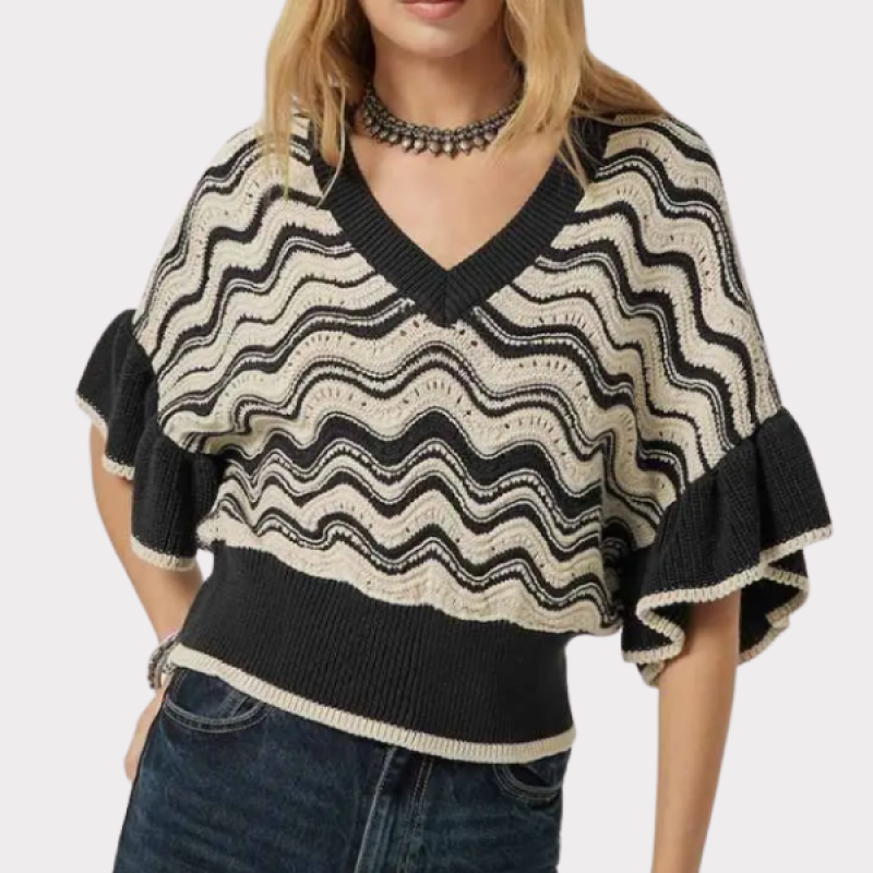 Scarlett Poppies Ullen Top Vanilla With Black