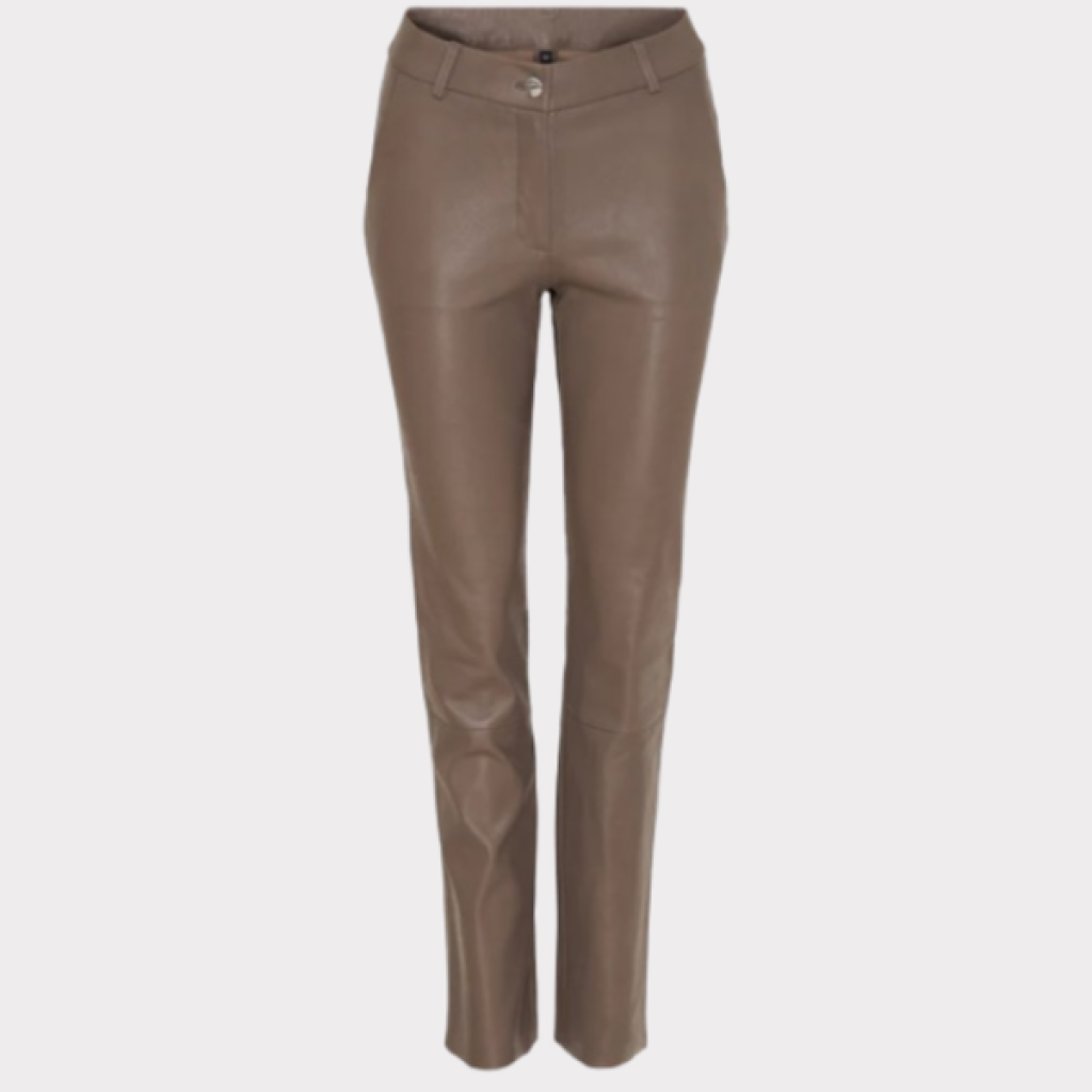 Skindbuks med lige ben i farven taupe