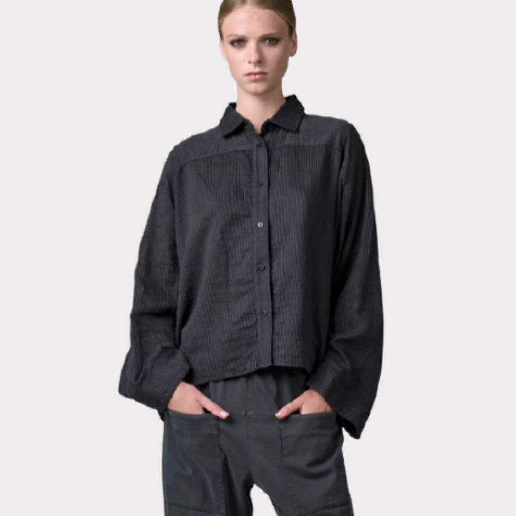 Transit Oversize skjorte i stribet bomuld og hør